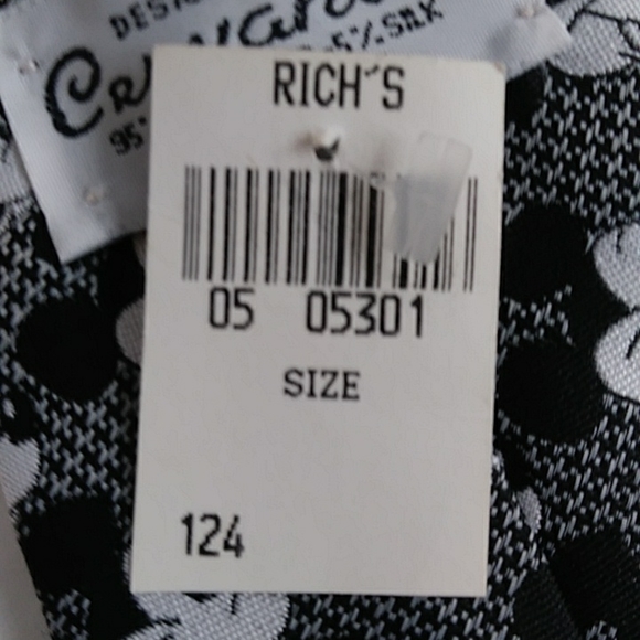 NEW Mickey Mouse Tie Disney Designed by Carvantes Silk Blend Black White - Picture 5 of 7